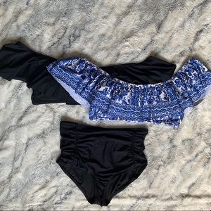 Gianni Bini High Waisted Ruffle Bikini Set